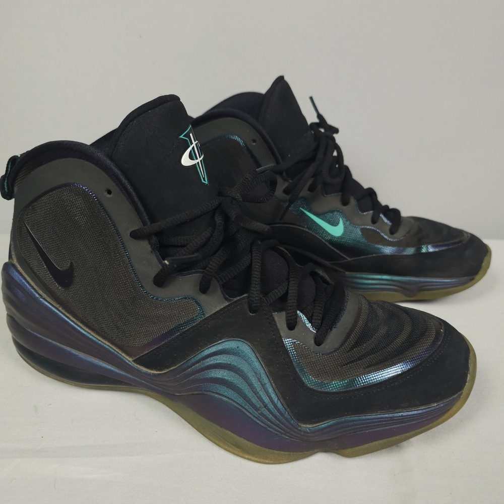 Nike Air Penny 5 Invisibility Cloak Shoes Men Size 12 Black Iridescent Basketbal